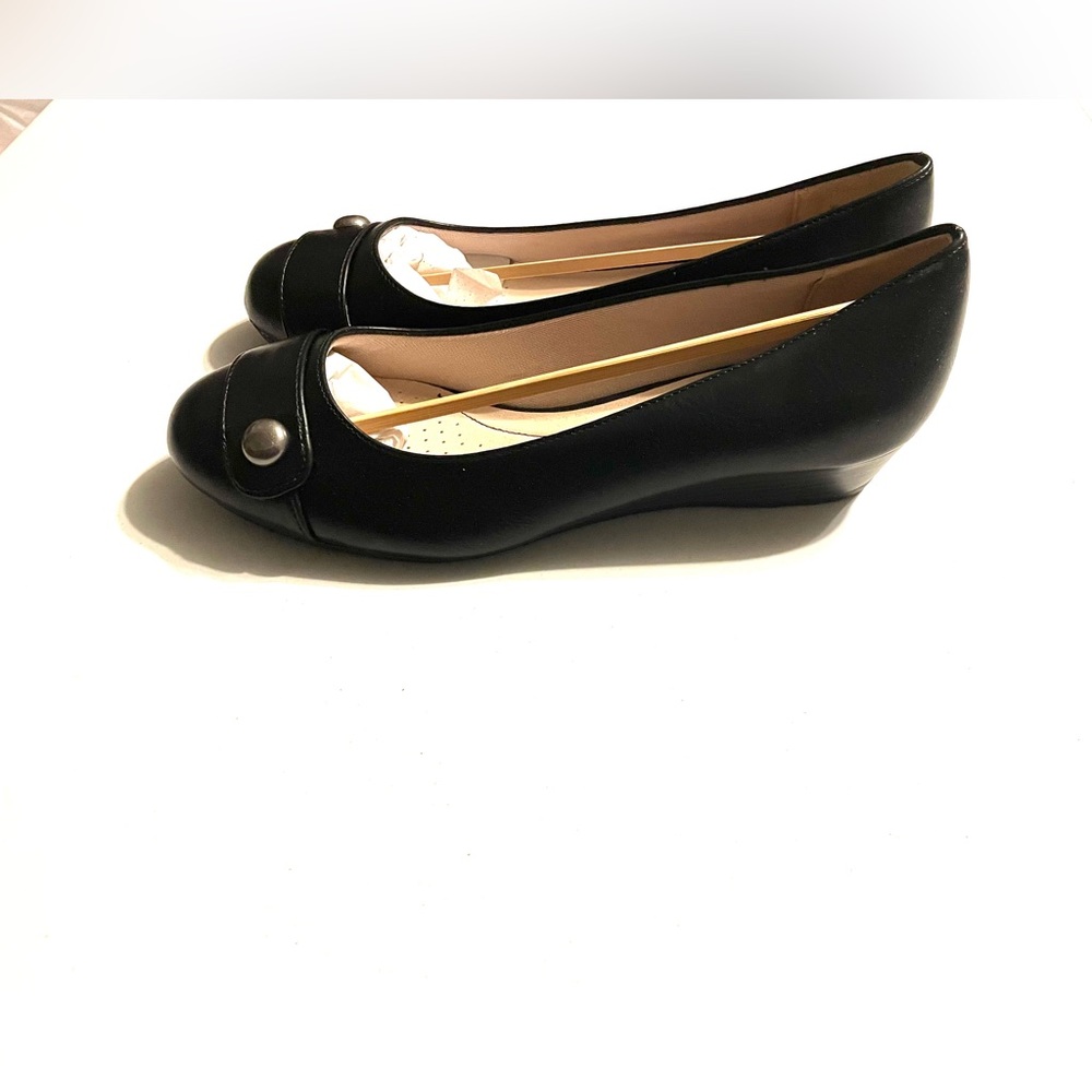 🆕 Life Stride Fabiana Black Cowgirl Size 7W Ballerina Comfort Flats